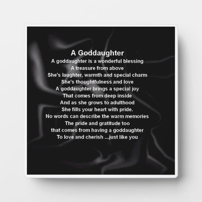 Plaque poème Godgirl - Design en soie noire (Devant)