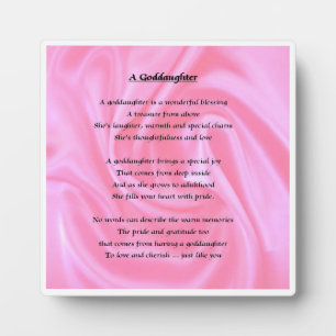 Plaque poème Godgirl - Design en soie rose