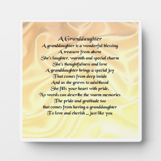 Plaque poème Grandgirl - Crème Design en soie (Devant)