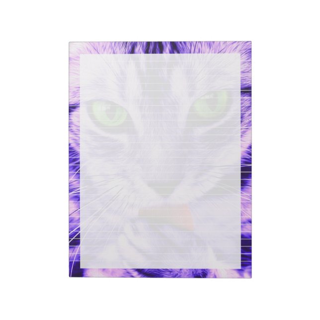 Plaqué pour chat violet - Bloc-notes de 11 po x 8, (Tourné)