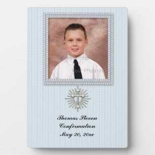 Plaque rayée bleue religieuse