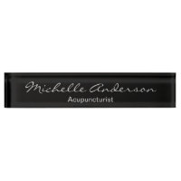 Plaque rouge Acupuncturiste Script gris noir
