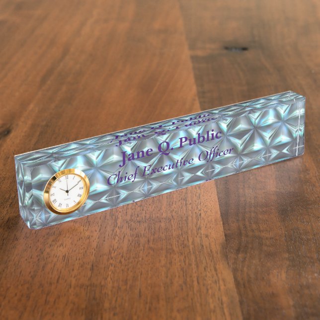 Plaque signalétique de bureau de verre taillé (Taille)