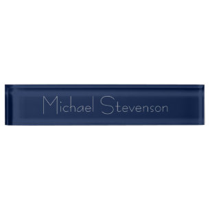 Plaque signalétique moderne élégante bleu-fonc