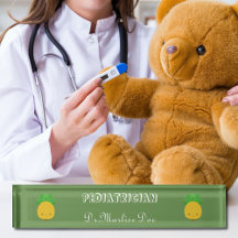 Plaque signalétique personnalisée du bureau pédiat