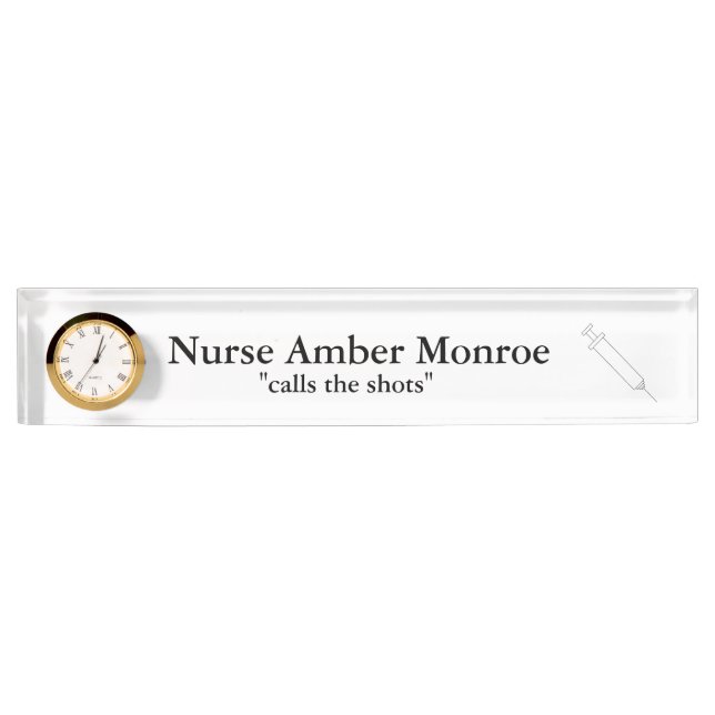 Plaque signalétique personnalisée w/Clock de (Devant)