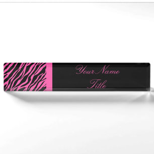 Plaque signalétique personnalisée Zebra Print Pink