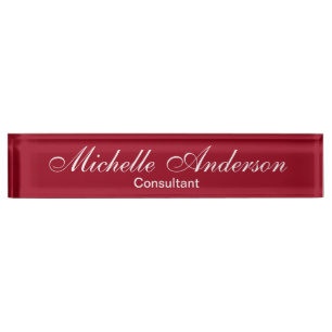 Plaque signalétique rouge unique de consultant en