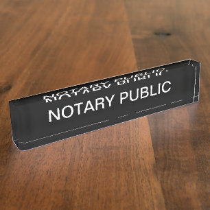 Plaque signalétique simple Notaire Public Acryliqu
