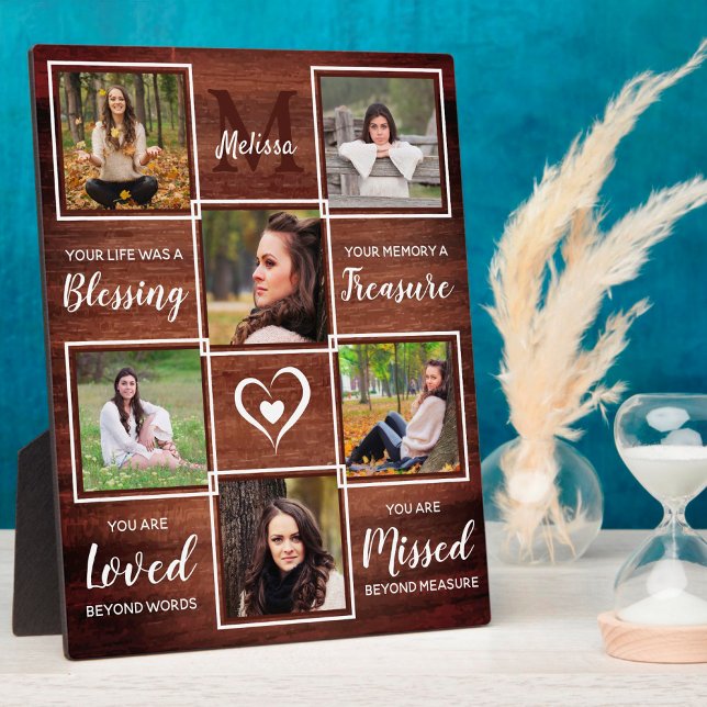 Plaque souvenir de photo commémorative rustique (Créateur téléchargé)