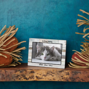 Plaque souvenir photo de mémorial de chat en bois 