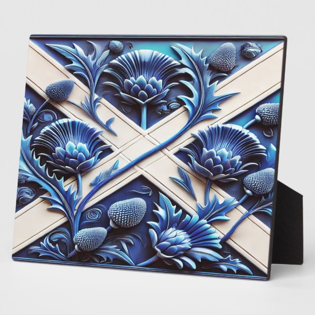 Plaque with Scottish Thistles Modern Design Fotoplatte (Seite)