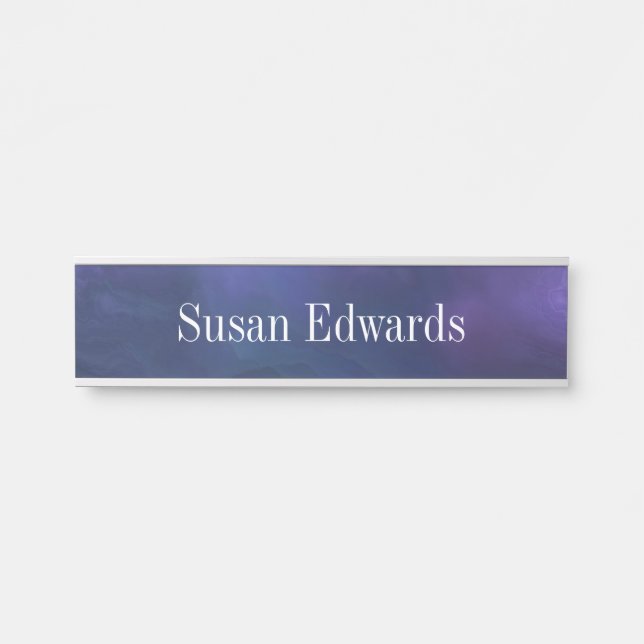 Plaques de bureau en bleu profond et violet Signes (Devant)