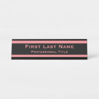 Plaques de bureau modernes Plaque rose Professionn
