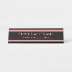 Plaques de bureau modernes Plaque rose Professionn