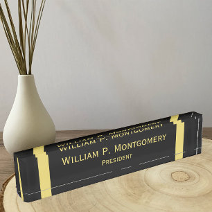Plaques de nom de bureau personnalisées Noir avec
