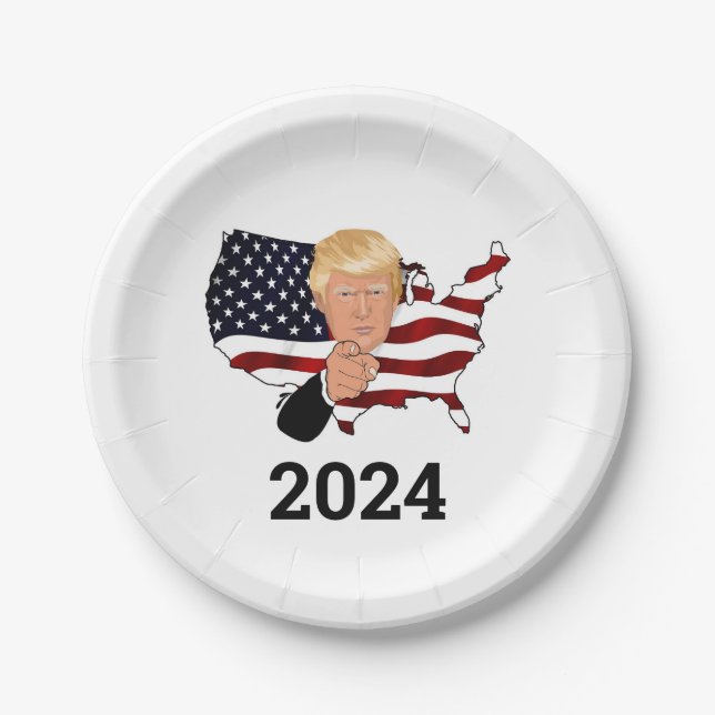 Plaques du parti du président Trump 2024. Assiette (Devant)