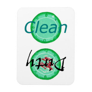 Plaques vertes sales et propres Magnets Lave-vaiss