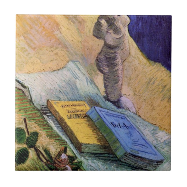 Plaster Statuette Rose und Romane Vincent van Gogh Fliese (Vorderseite)