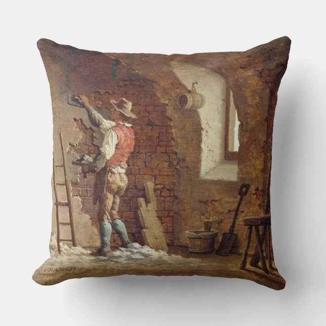 Plasterer, c.1807 (Öl auf Platte) Kissen (Vorderseite)