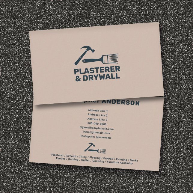Plasterer & Drywall Visitenkarte (Plasterer & Drywall Business Card)