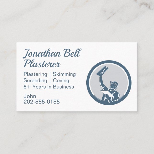 Plasterer Masonry Drywall Carte de visite (Devant)