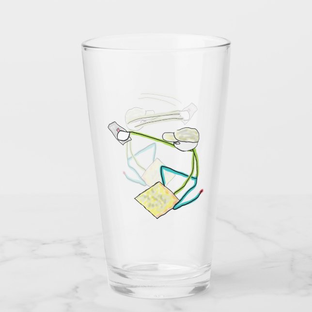 Plasterer Stickman Glas (Vorderseite)