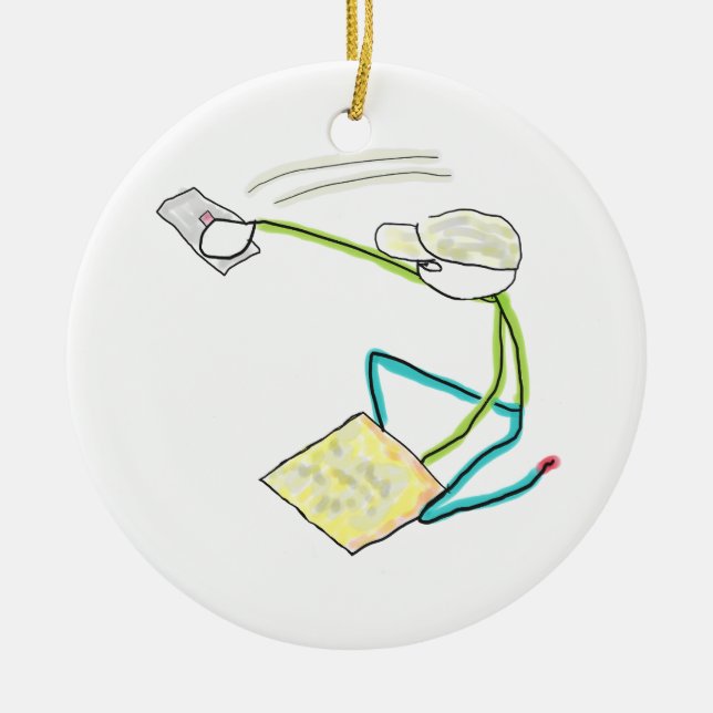 Plasterer Stickman Keramik Ornament (Vorne)