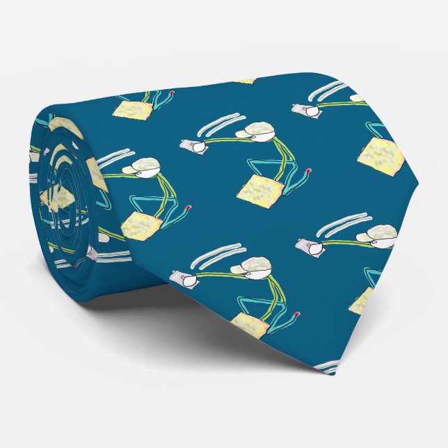 Plasterer Stickman Krawatte (Gerollt)