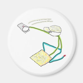 Plasterer Stickman Magnet