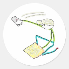 Plasterer Stickman Runder Aufkleber