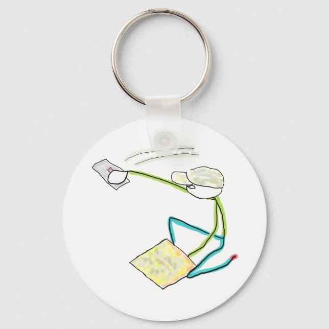 Plasterer Stickman Schlüsselanhänger (Vorderseite)