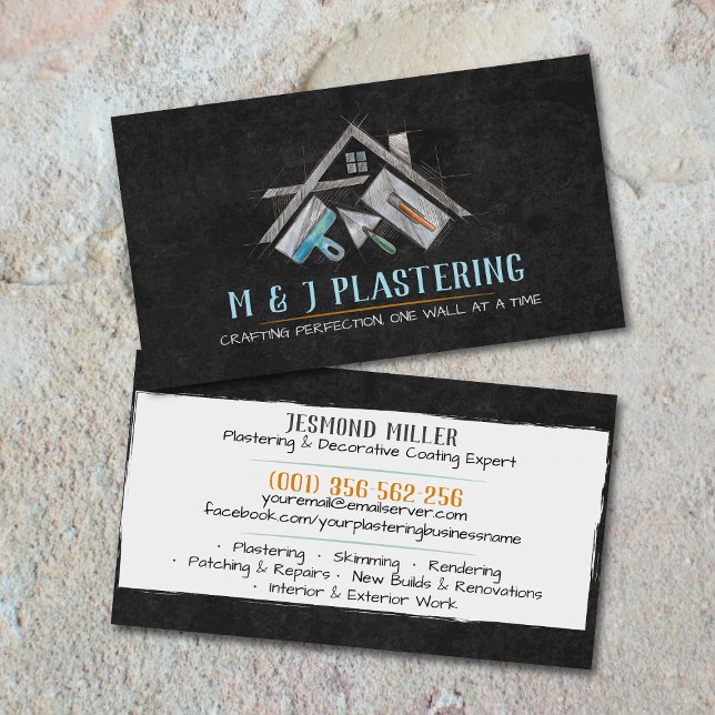 Plastering Services Drywall Professional Visitenkarte (Von Creator hochgeladen)