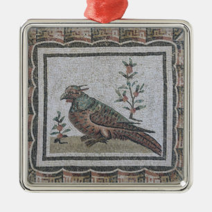 Plasterung, die einen Fasan darstellt Silbernes Ornament