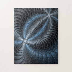 Plastic Blue Gray 3D Fraktal Kunst Modernes Abstra