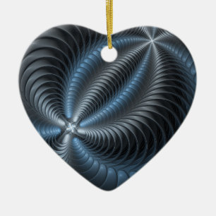 Plastic Blue Gray 3D Fraktal Kunst Modernes Abstra Keramik Ornament