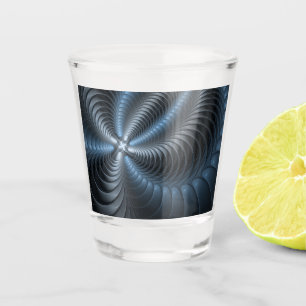 Plastic Blue Gray 3D Fraktal Kunst Modernes Abstra Schnapsglas
