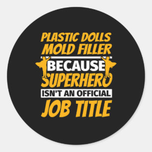 PLASTIC DOLLS MOLD FILLER Funny Spaß Geschenk Runder Aufkleber