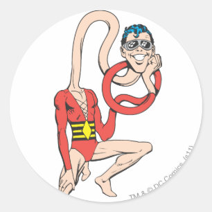 Plastic Man Rubberneck-Pose Runder Aufkleber