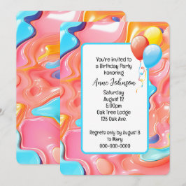 Plastic Psychedelic Birthday Invite Einladung