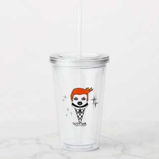 Plastic tumbler with lid GOTH GAIL Creamy dreamies Acryltrinkbecher