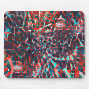 Plastik mit zerstörtem Bild, Wein zu Cyan Flecken Mousepad