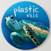 Plastik tötet Ozean-Schildkröte-Knopf