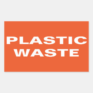 Plastikabfallzeichen Rechteckiger Aufkleber