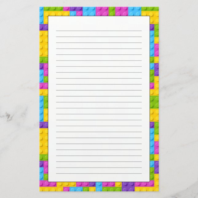 Plastikbau blockiert Muster Briefpapier (Vorderseite)