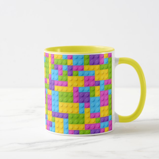 Plastikbau blockiert Muster Tasse (Rechts)