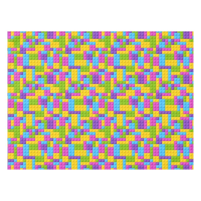 Plastikbau blockiert Muster Tischdecke (Vorderseite (Horizontal))