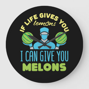 Plastikchirurg lustig, wenn das Leben dir Melonen  Große Wanduhr