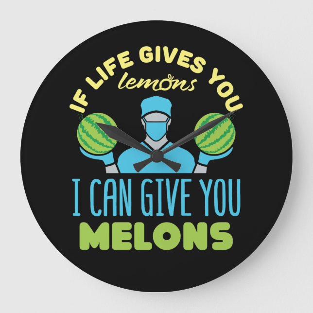 Plastikchirurg lustig, wenn das Leben dir Melonen  Große Wanduhr (Vorderseite)