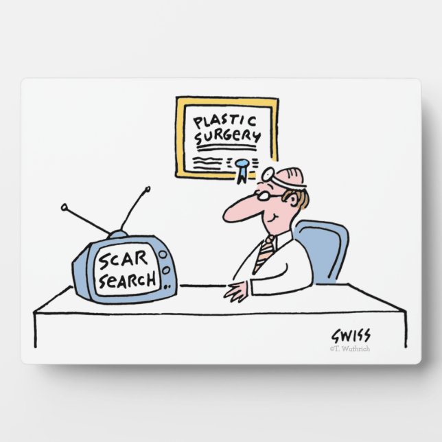 Plastikchirurg Office Cartoon Plaque Fotoplatte (Vorderseite)